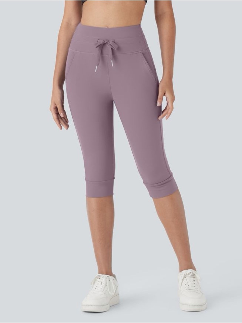 SoftlyZero Plush High Waisted Drawstring Pocket Yoga Pedal Pusher Joggers HALARA - Picture 2 of 9